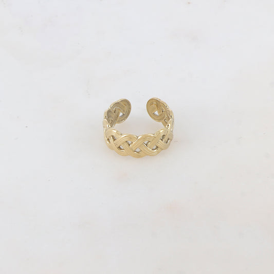 Bague avec motif tresse plate