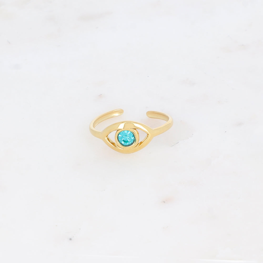 Bague oeil avec oxyde de zirconium - Turquoise