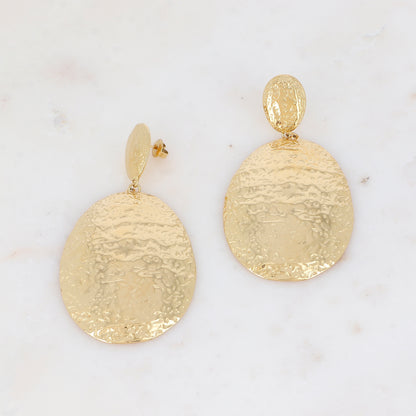 B.O. à puce avec pièces martelées ovales 4,2 x 7,8 cm