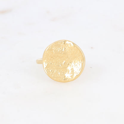 Bague avec pièce martelée et reliefée