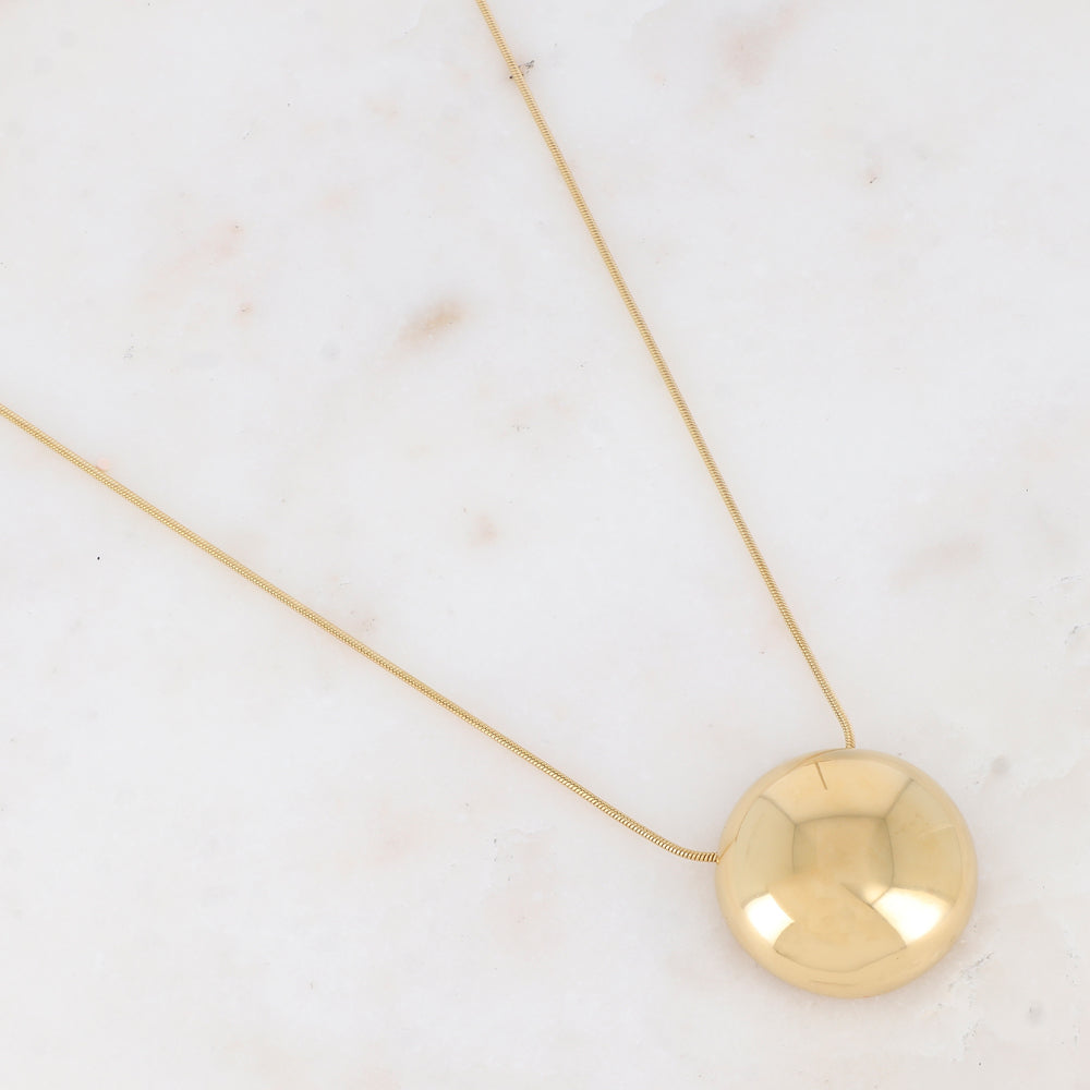 Collier avec pièce ronde effet bombé (40+5CM)