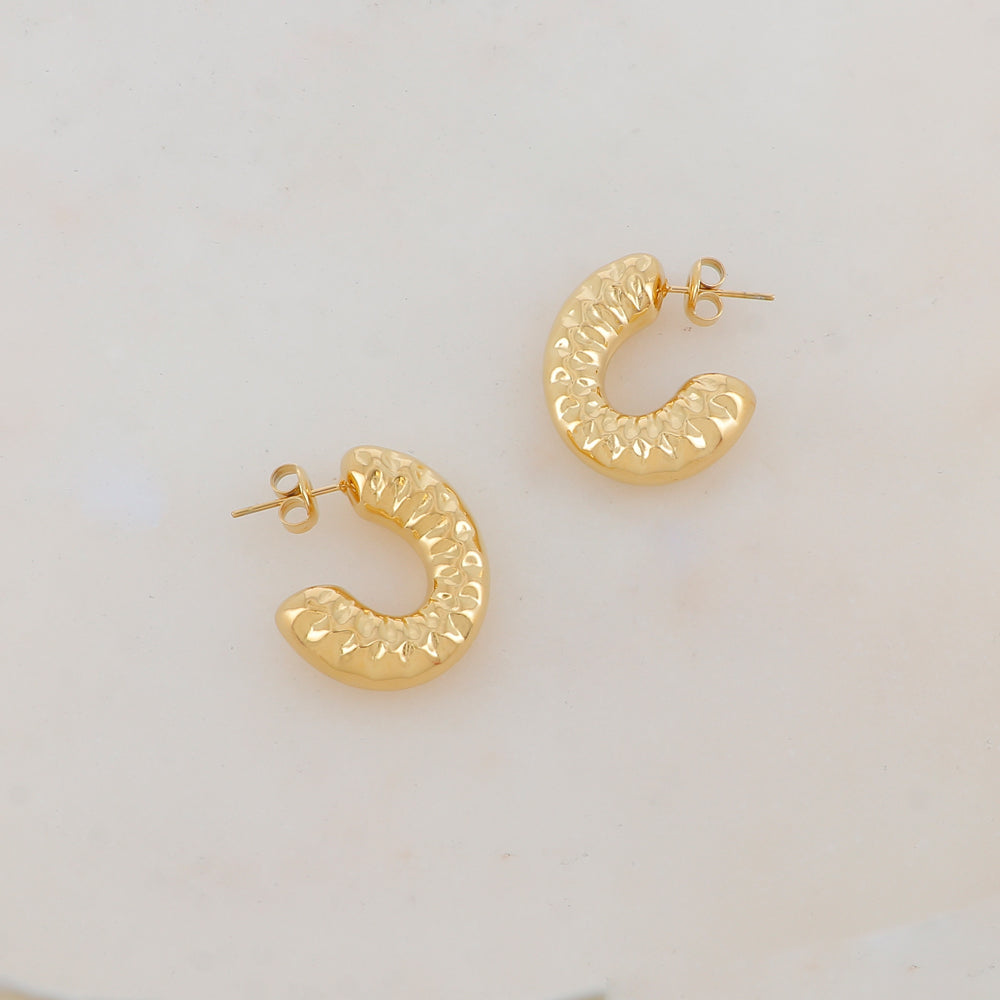 Créoles à puce avec motif graphique (2.5CM)