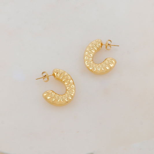 Créoles à puce avec motif graphique (2.5CM)