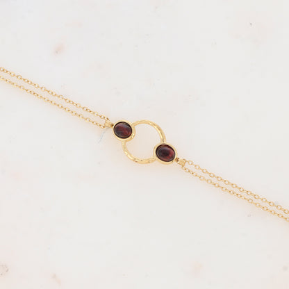 Bracelet avec anneau texturé et nacre