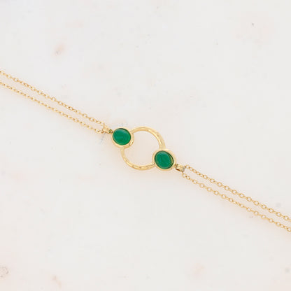 Bracelet avec anneau texturé et nacre
