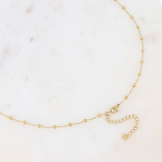 Sautoir avec perles en pierre naturelle (80+5CM)