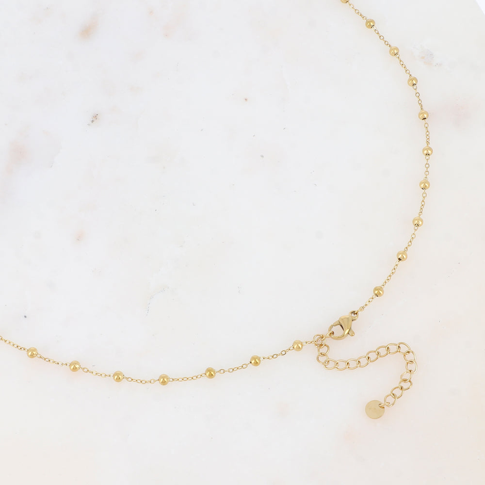 Sautoir avec perles en pierre naturelle (80+5CM)
