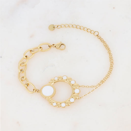 Bracelet avec pièce émaillée