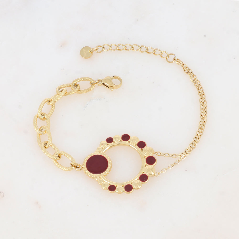 Bracelet avec pièce émaillée