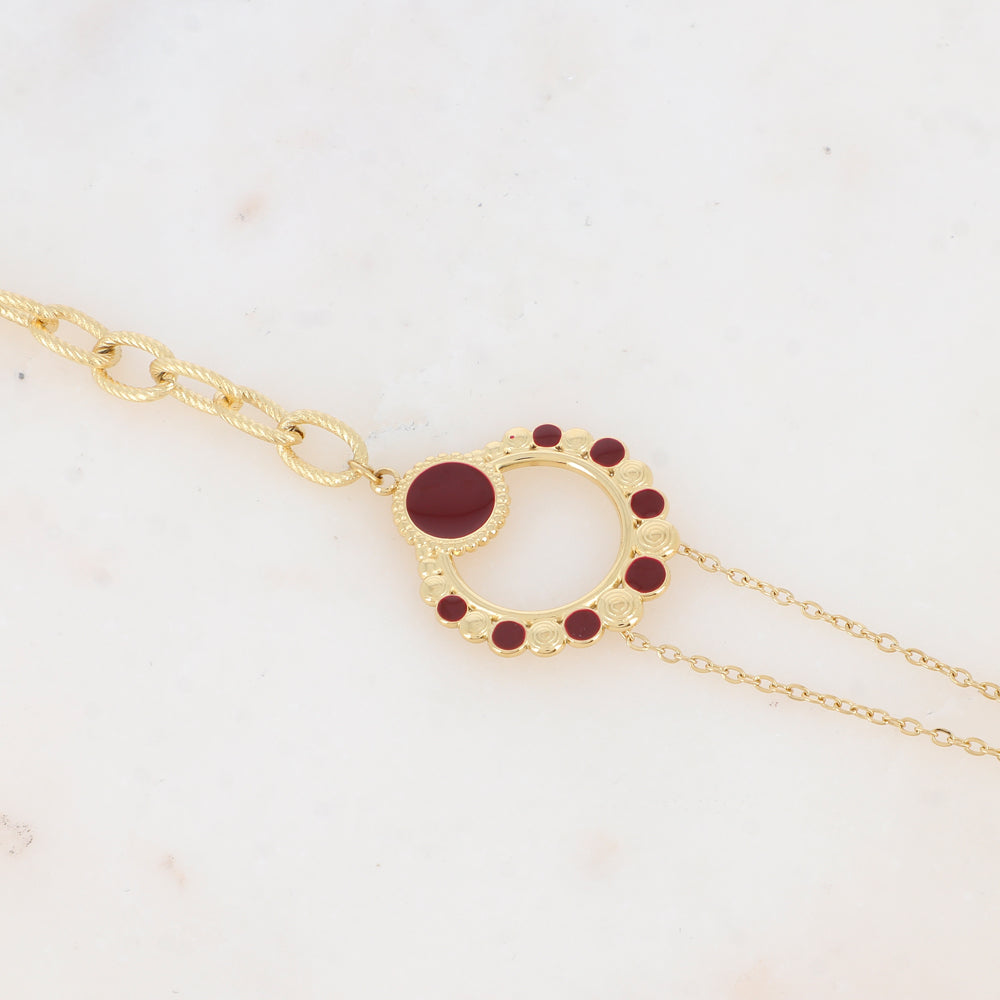 Bracelet avec pièce émaillée