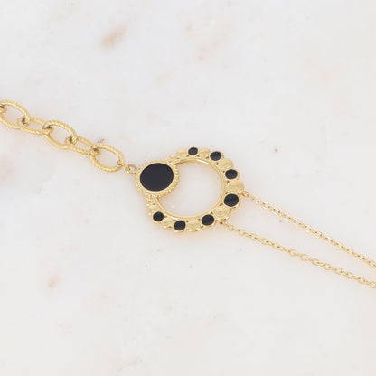 Bracelet avec pièce émaillée