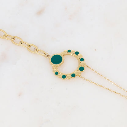 Bracelet avec pièce émaillée