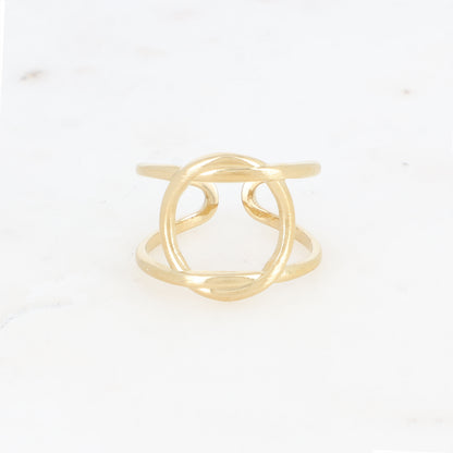Bague deux rangs avec anneau