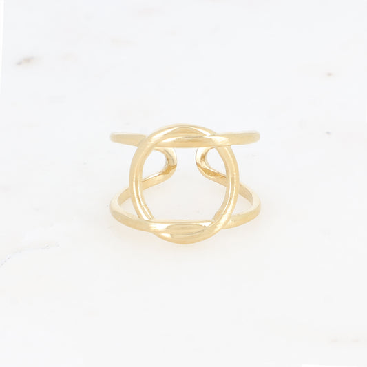 Bague deux rangs avec anneau