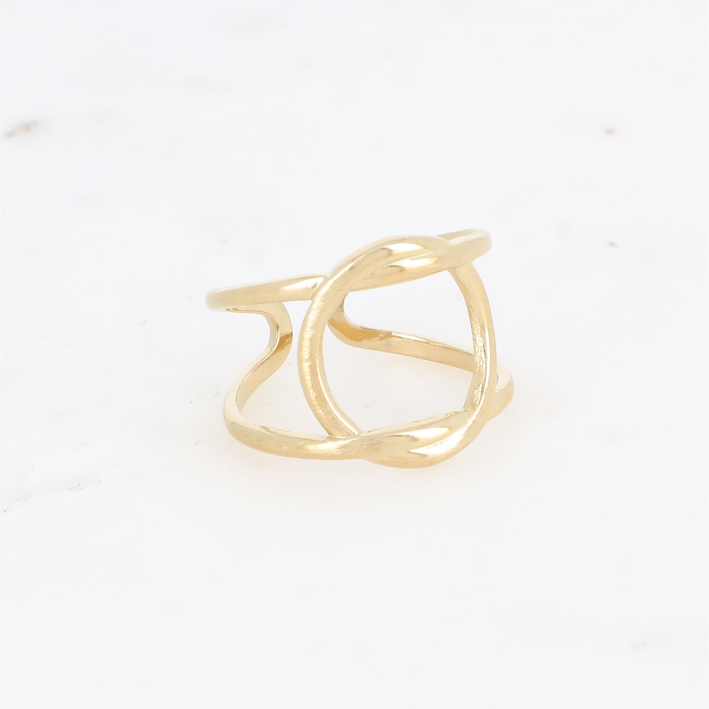Bague deux rangs avec anneau