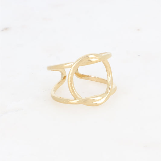 Bague deux rangs avec anneau