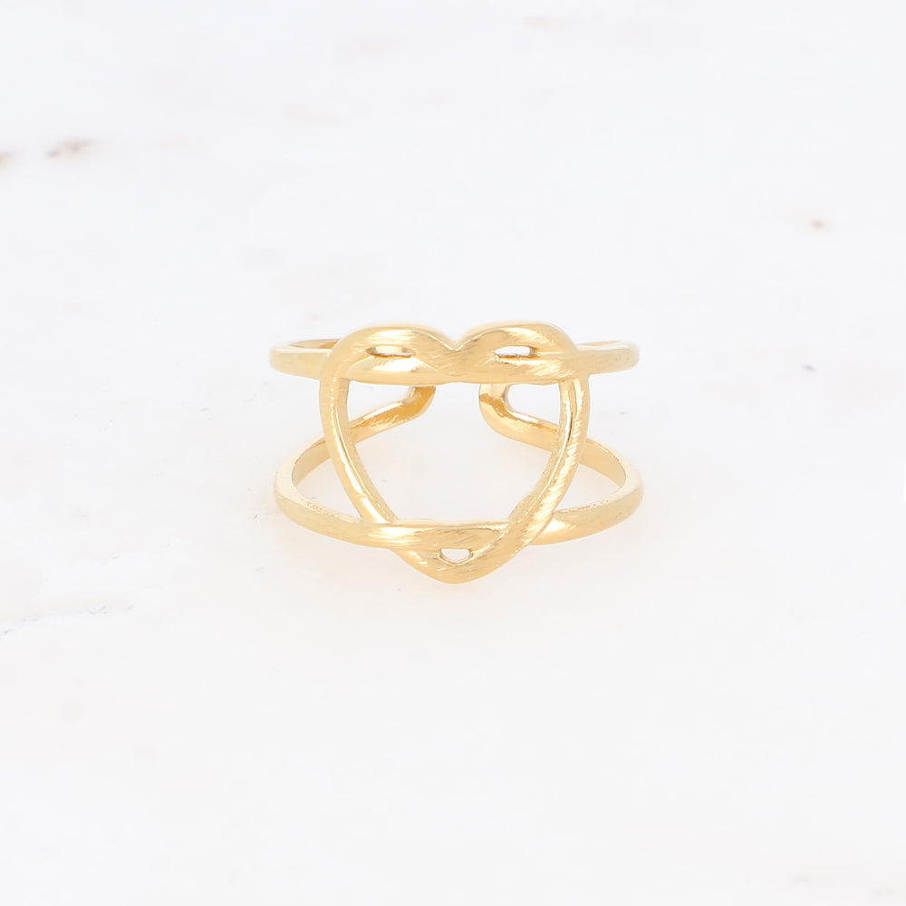 Bague deux rangs avec cœur