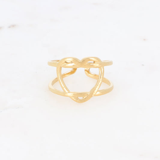 Bague deux rangs avec cœur