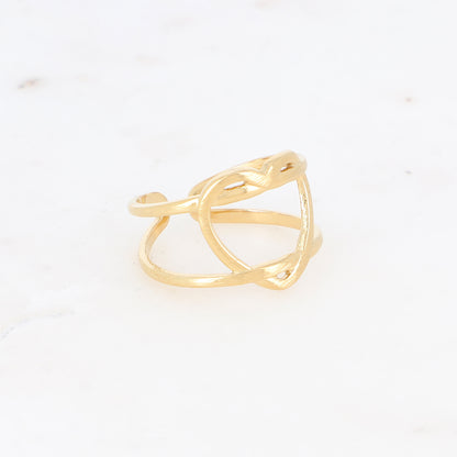Bague deux rangs avec cœur