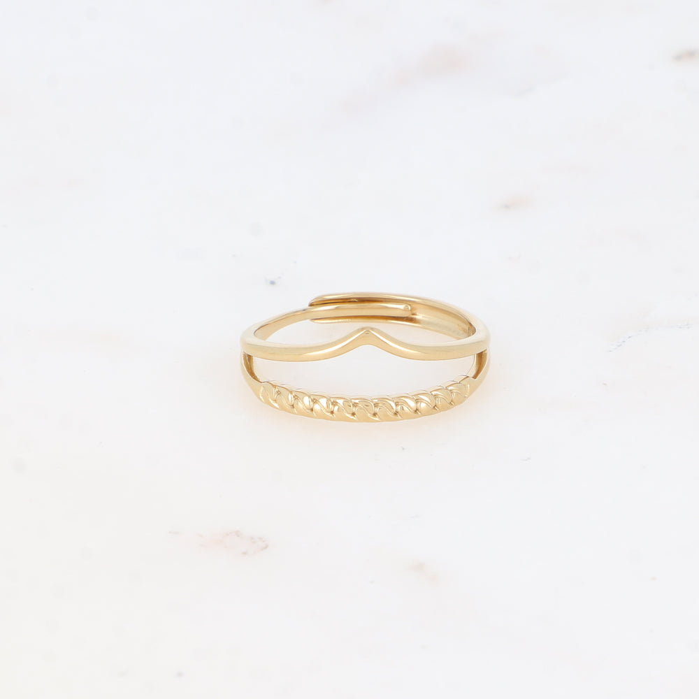 Bague ajustable double rangs