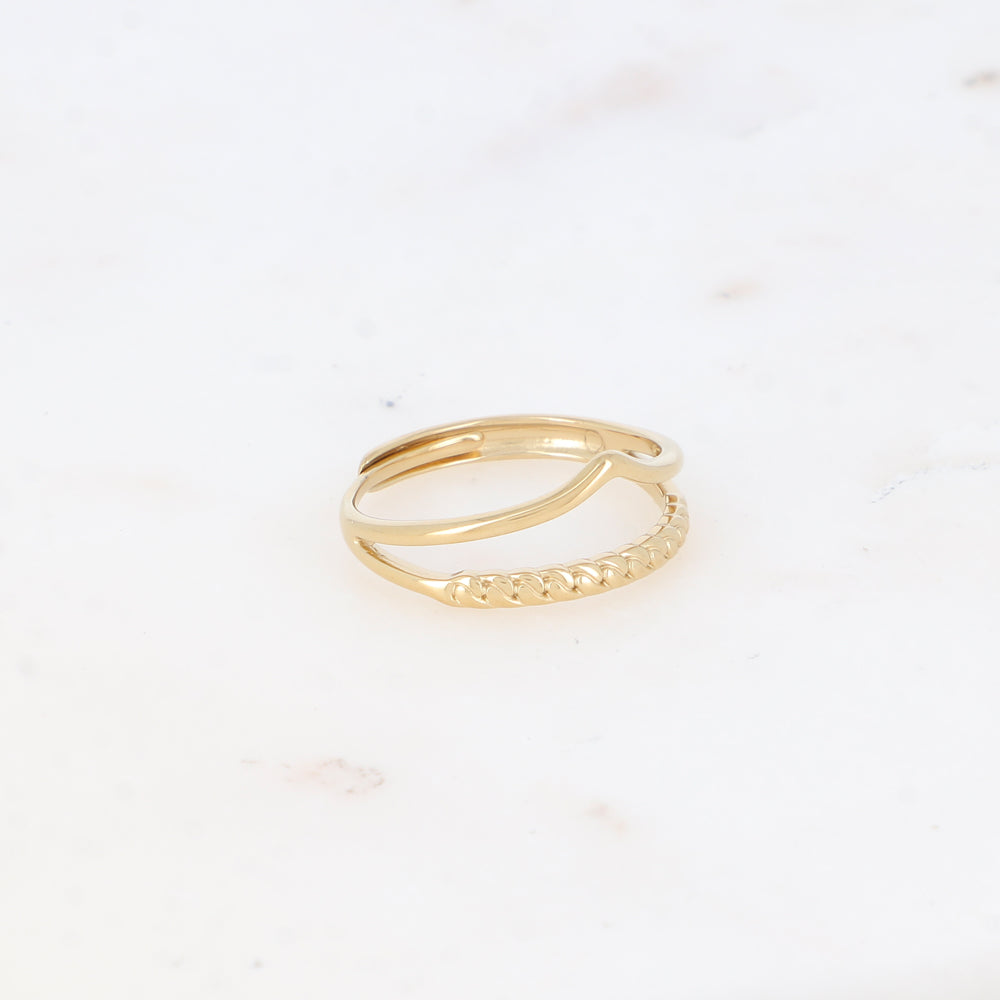 Bague ajustable double rangs