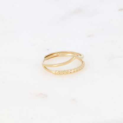 Bague ajustable double rangs