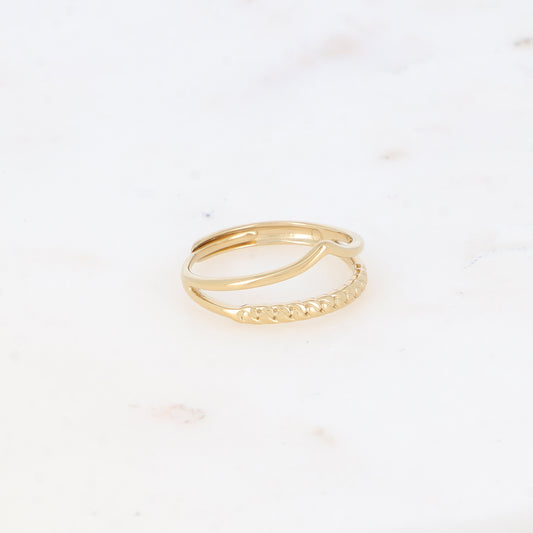 Bague ajustable double rangs