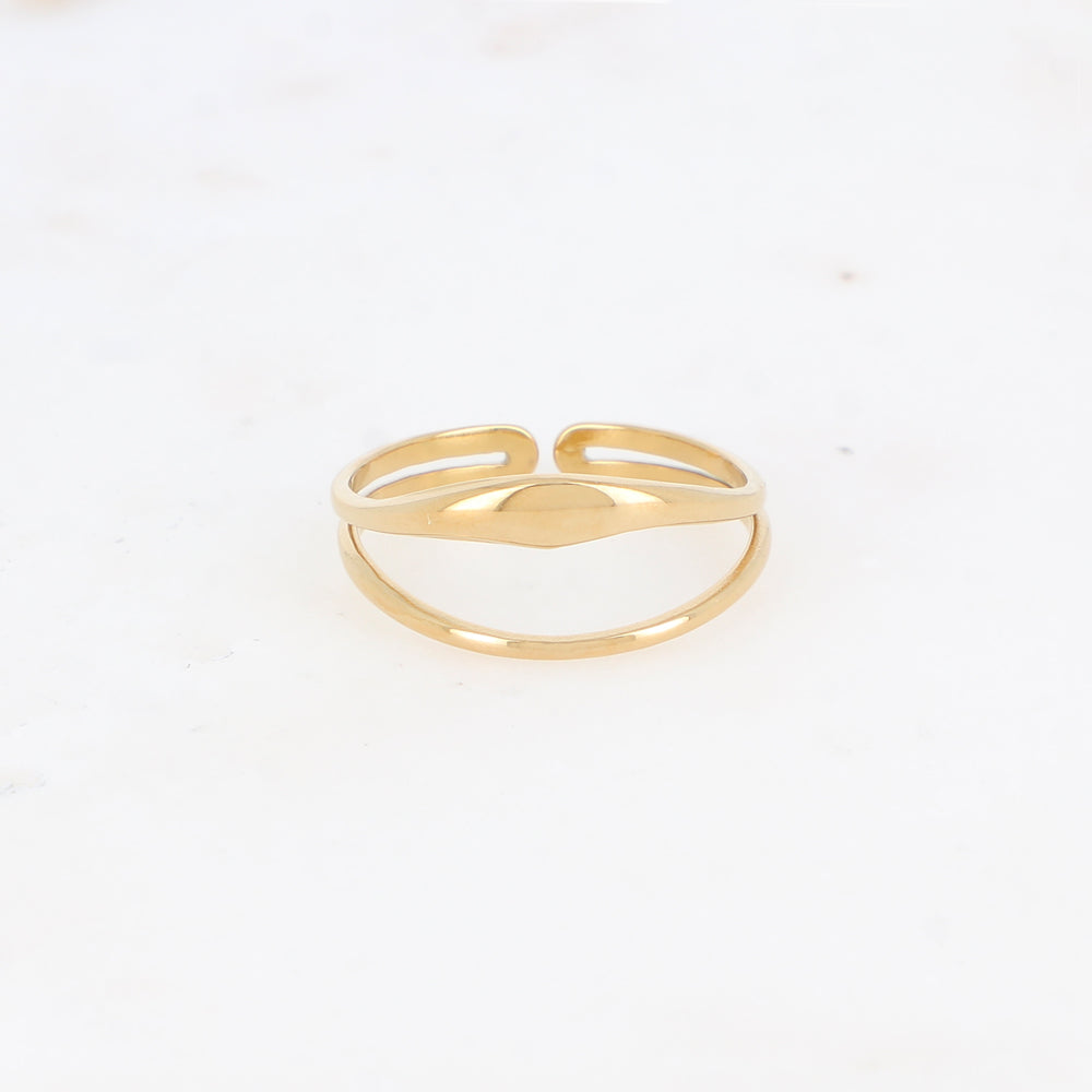 Bague double rangs effet lisse