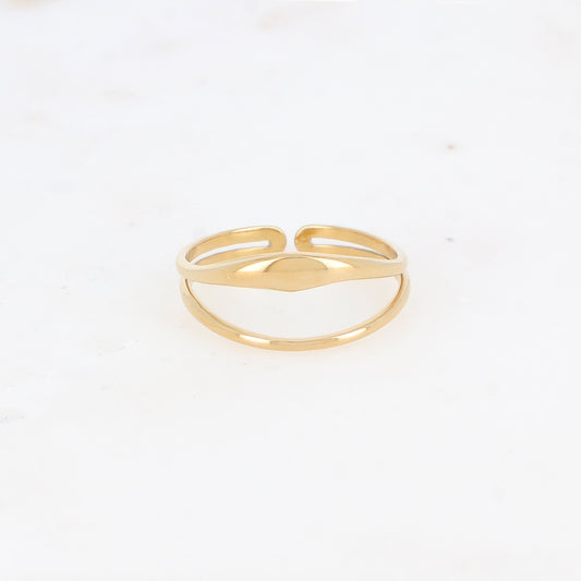Bague double rangs effet lisse