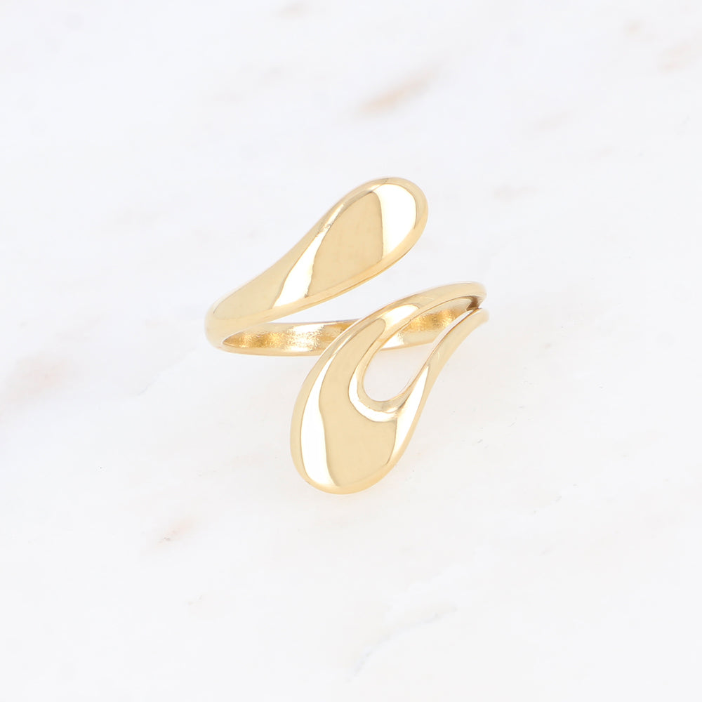 Bague lisse ajustable devant