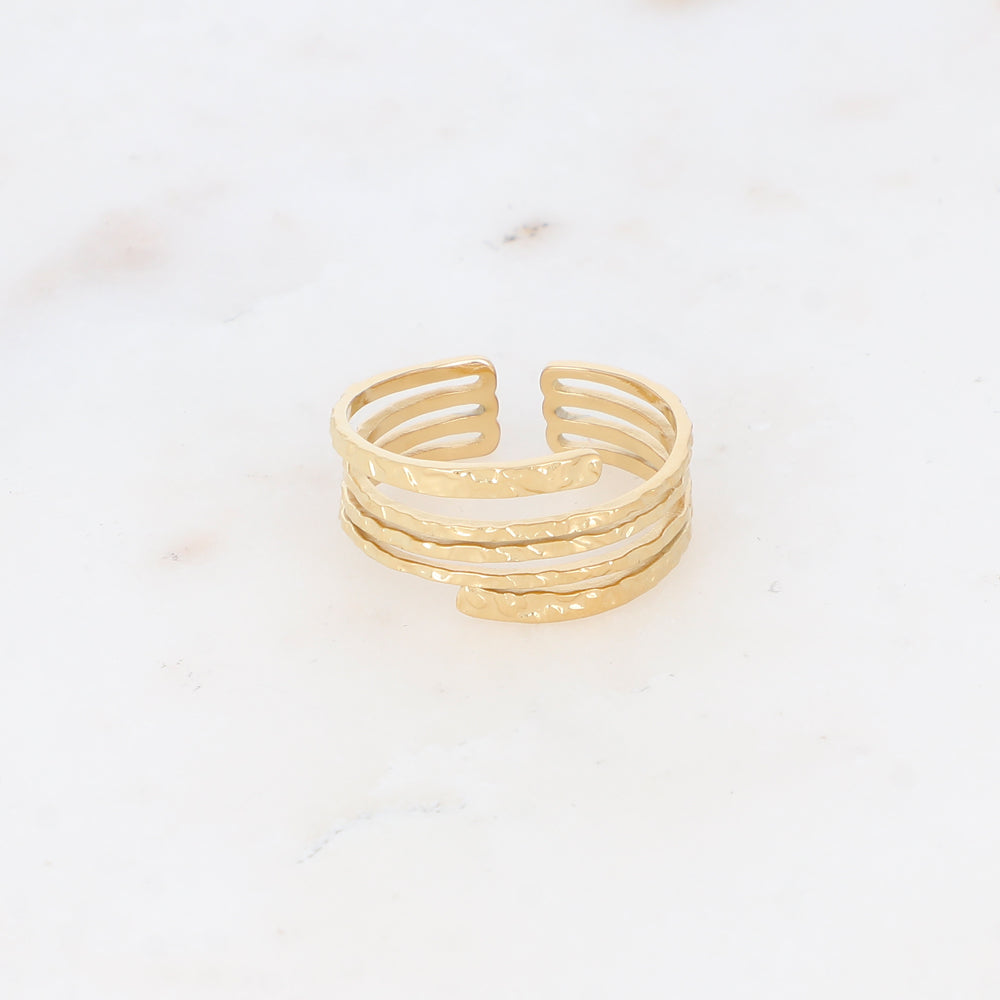 Bague multi-rangs martelée