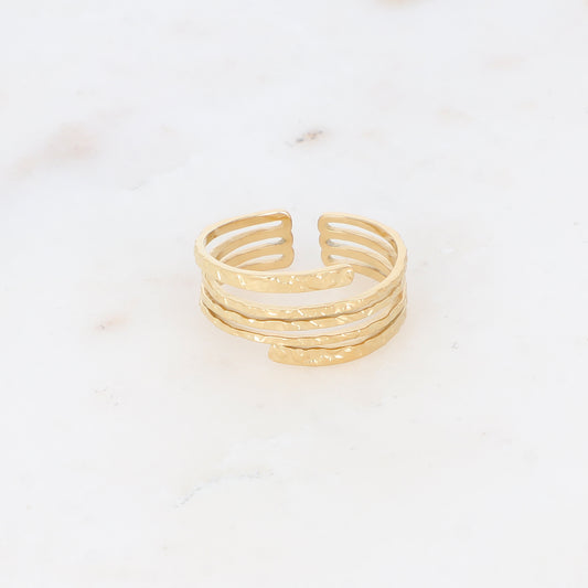 Bague multi-rangs martelée