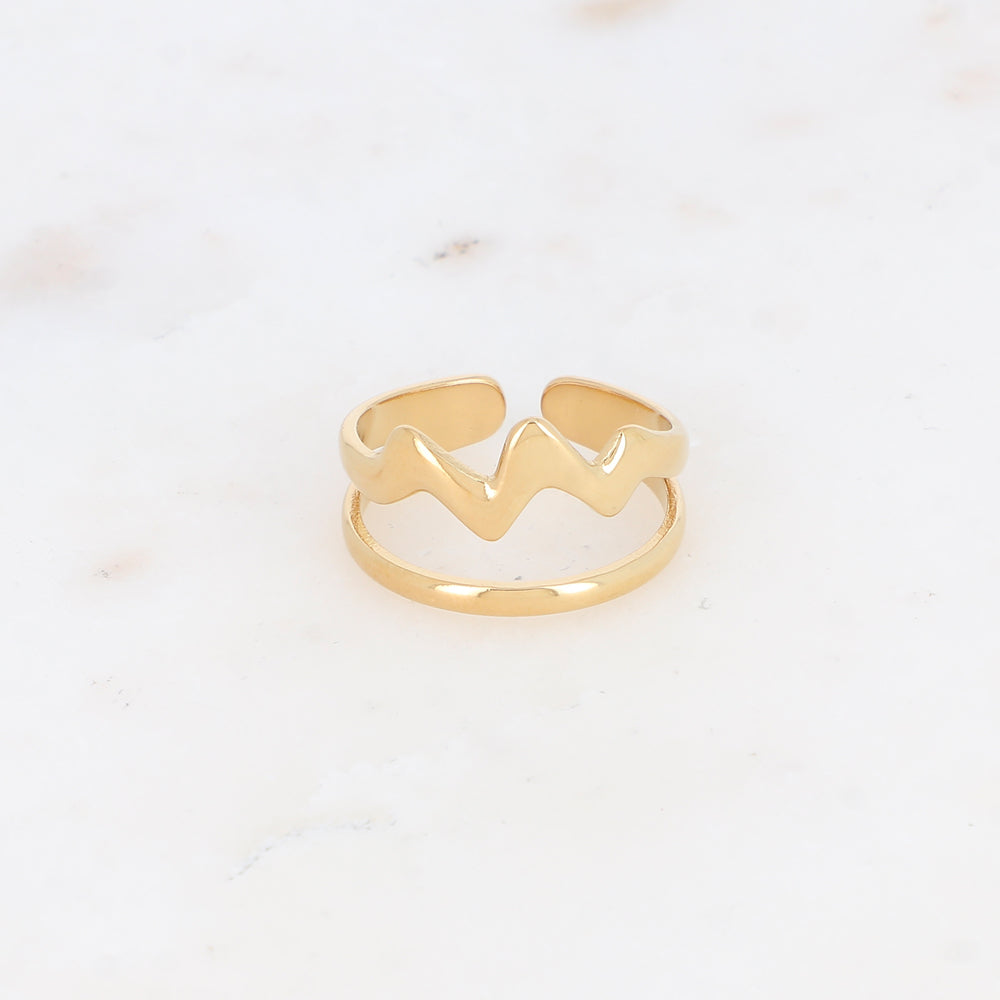 Bague double rangs effet lisse