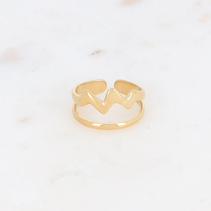 Bague double rangs effet lisse