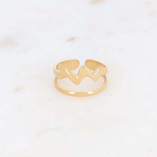 Bague double rangs effet lisse