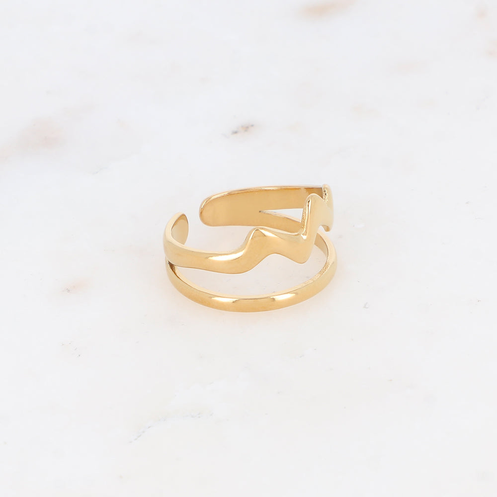 Bague double rangs effet lisse