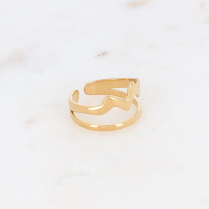 Bague double rangs effet lisse