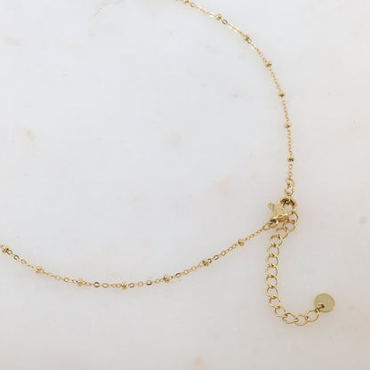 Collier avec anneau, pièce ronde embellie de perles (40+5CM)