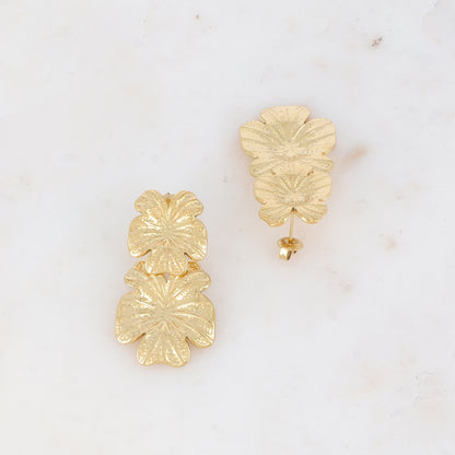 B.O à puce avec deux fleurs 2,3 X 4,1 CM.