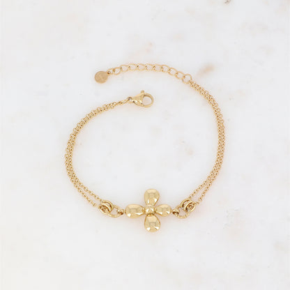 Bracelet double rangs avec fleur