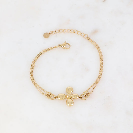 Bracelet double rangs avec fleur