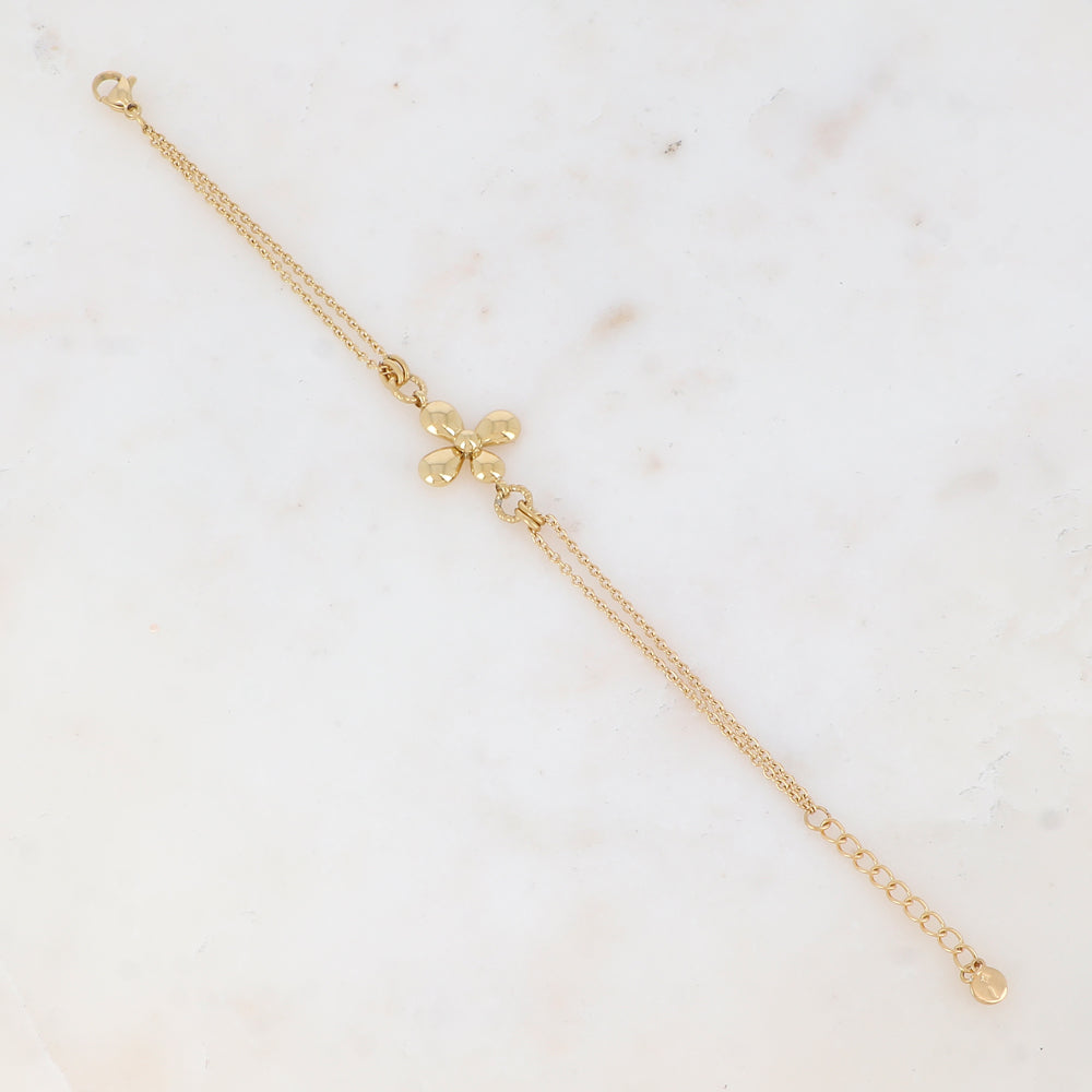 Bracelet double rangs avec fleur