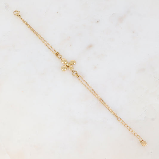 Bracelet double rangs avec fleur