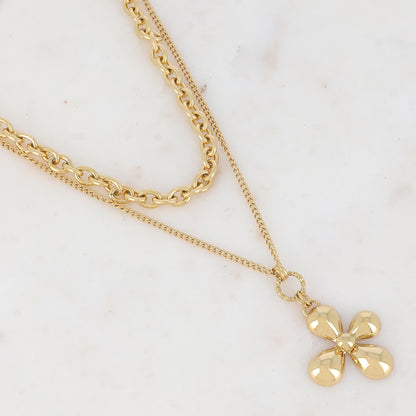 Collier avec avec fleur (40/46+7CM)