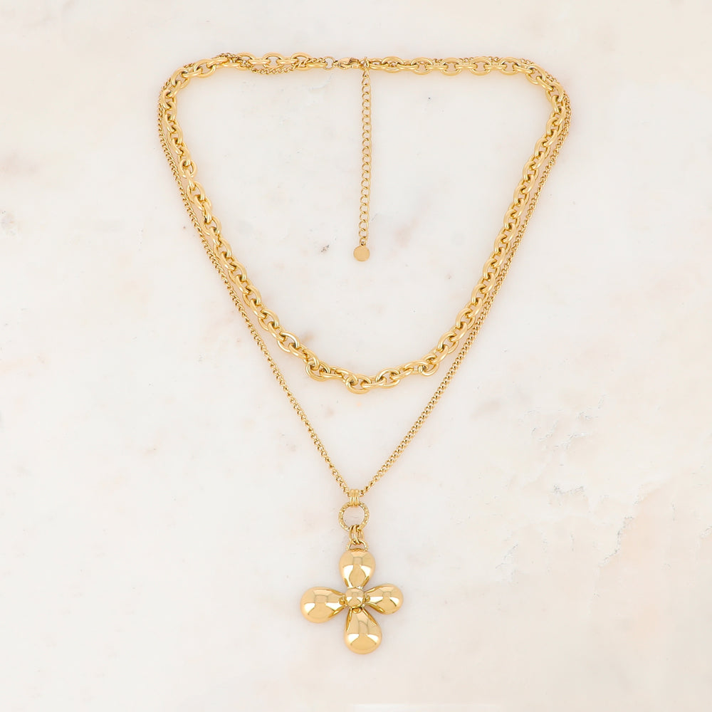 Collier avec avec fleur (40/46+7CM)