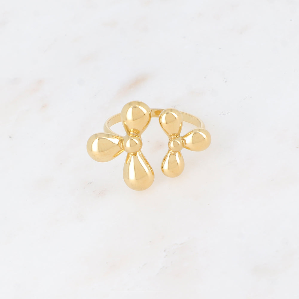 Bague avec deux fleurs