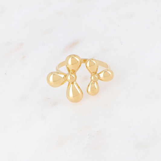 Bague avec deux fleurs