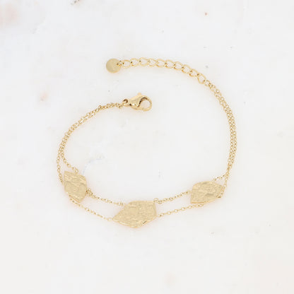 Bracelet double rangs avec pampilles géométriques martelées