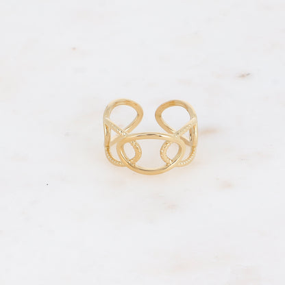 Bague - ovales ajourés, lisses et tressés