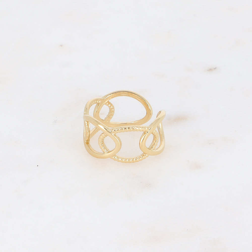 Bague - ovales ajourés, lisses et tressés